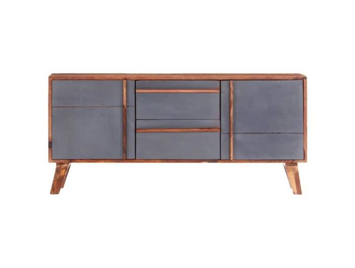 JIM - MEUBLE ENFILADE - Buffet Gris 120x30x55 cm Bois massif(5737)