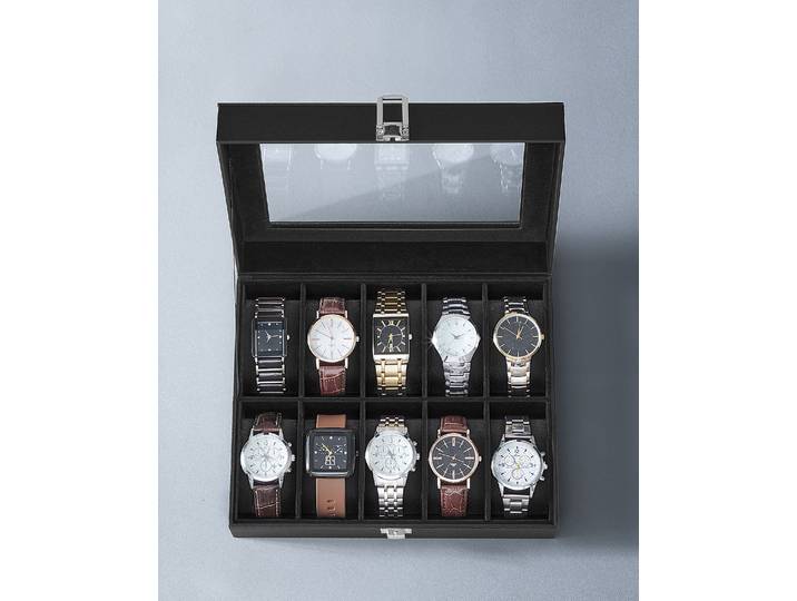 home24 Horlogedoos Iskalun type A 25 x 9 x 21cm zwart/zwart