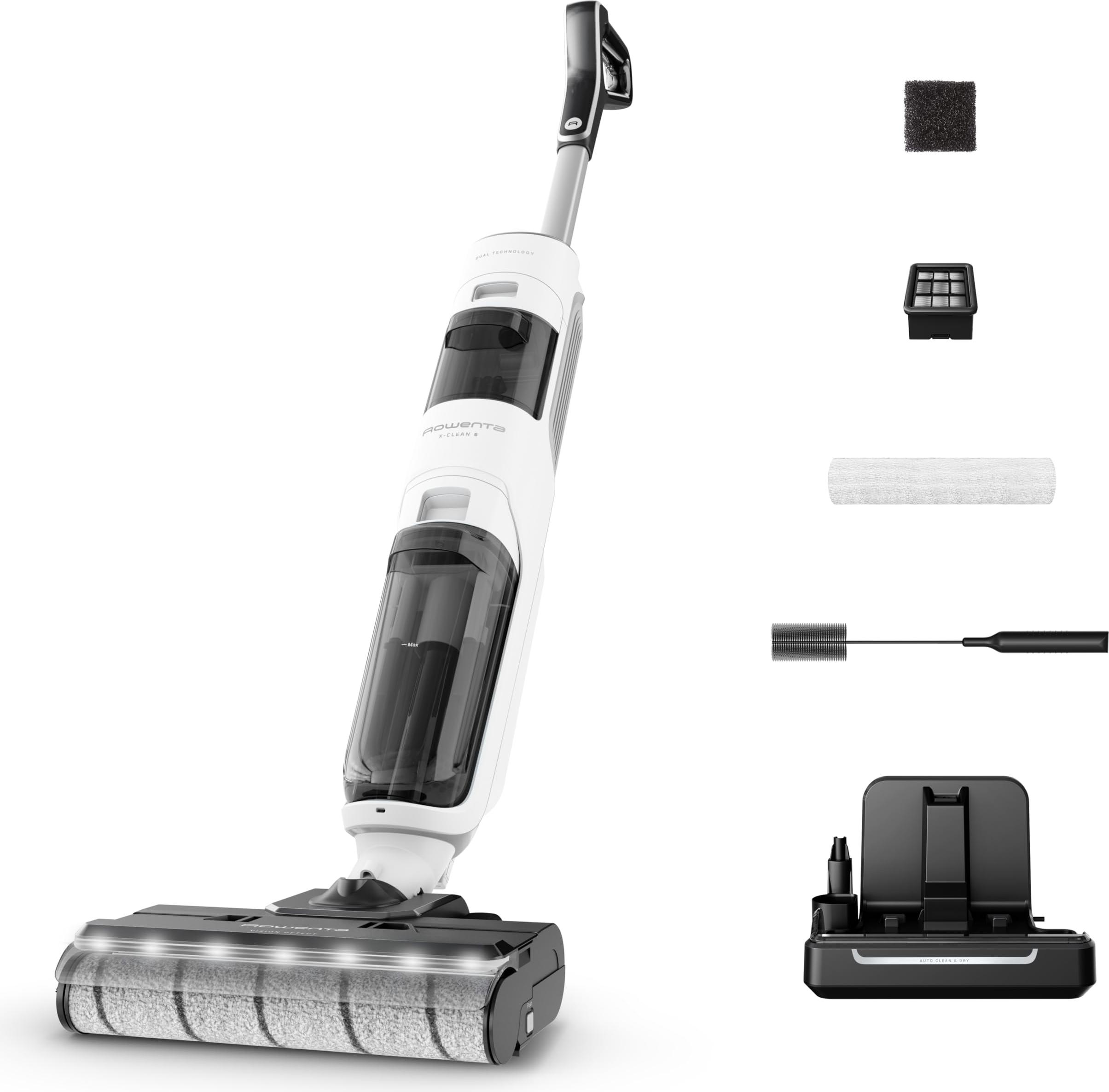 Rowenta X-Clean 5 GZ5557EE, Stabstaubsauger, Beutellos, Weiß, SNOW WHITE, Rechteckig, Trocken&Nass