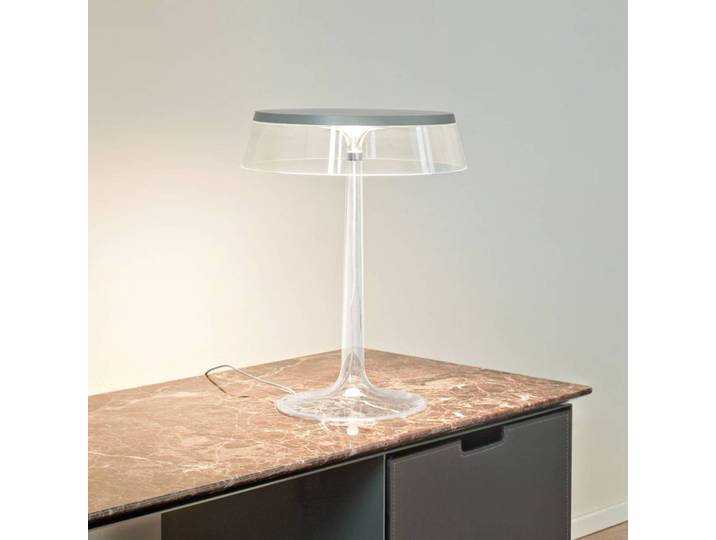 FLOS Designer Tischlampe Bon Jour, dimmbar, klar / transparent, für Flurbereich, Kunststoff, Design