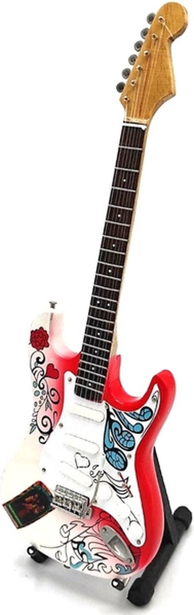 Mini Gitaar Jimi Hendrix Gekleurd 25 cm Decoratie Miniatuur Instrument