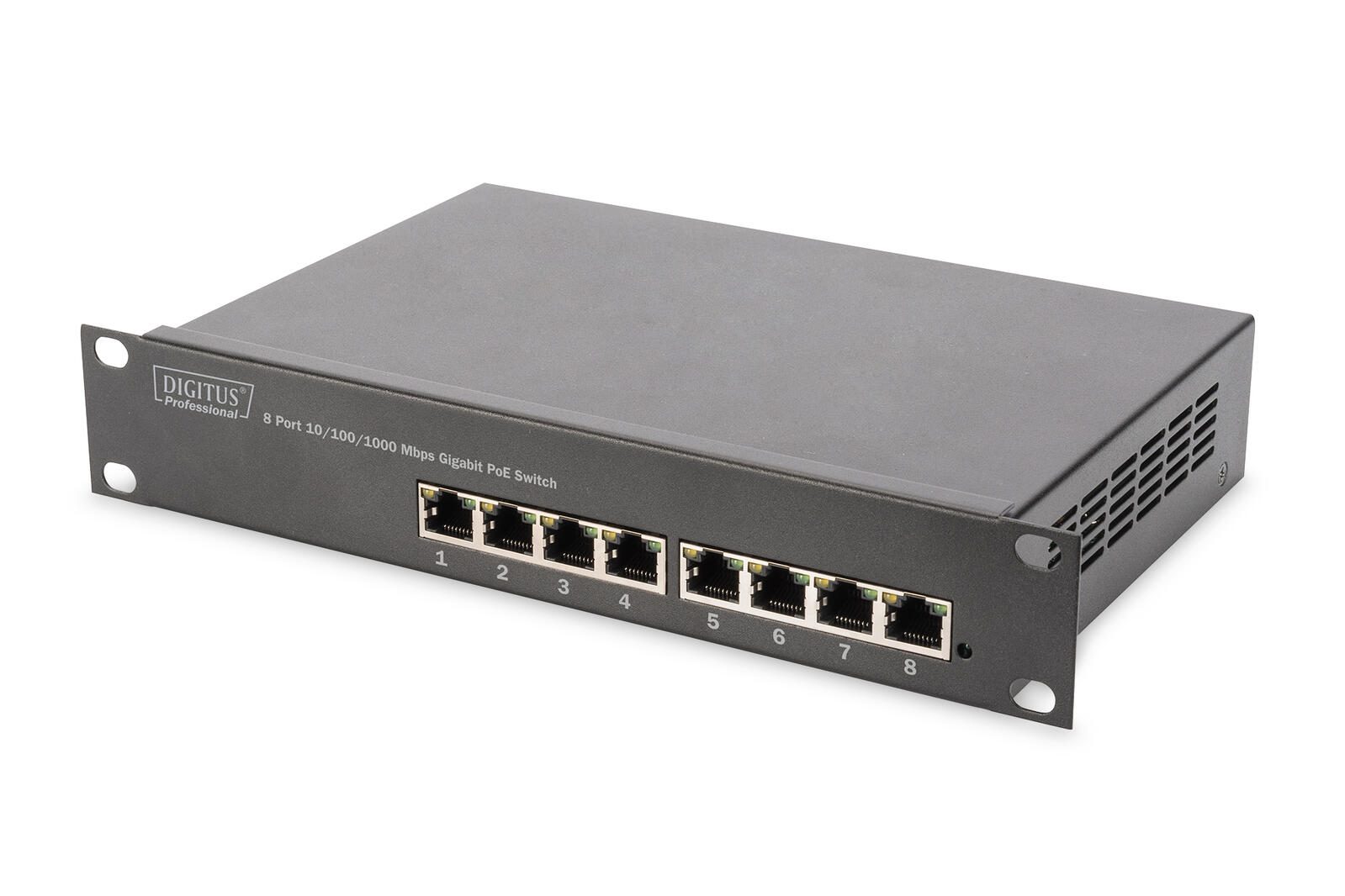 Digitus 8-Port Gigabit Netzwerkswitch, 10 Zoll, Unmanaged DN-95317