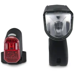 HAMA Fahrradlicht-Set, Front- und Rücklicht,  LED, Batterien, StVZO-zugelassen - schwarz