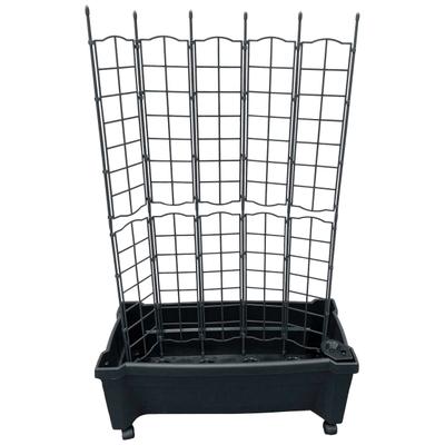 Spalier KHW "Calypso", grau (anthrazit), B:79cm H:115cm T:35cm, Kunststoff, Rankhilfen, BxTxH: 79x35x115 cm, Pflanzkasten mit Rollen und Bewässerungssystem