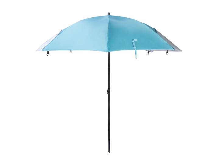Sonnenschirm Strandschirm mit Windschutz und Fenster 240 cm türkis