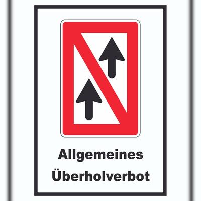 HB-Druck Allgemeines Überholverbot Symbol und Text A1 (594x841mm)