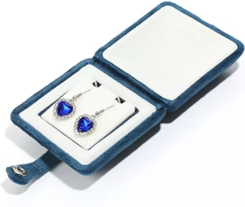 INF Marineblaue Ohrringbox aus Samt – elegante Schmuckaufbewahrung