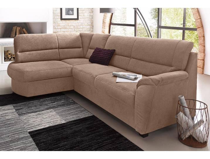 Ecksofa, Luxus-Microfaser ALTARA NUBUCK, Braun, 251×176 cm, Mit Bettfunktion, Sit&More