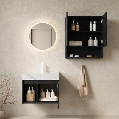 GREATPLANINC Floating Bathroom Vanity and Bathroom Cabinet Combo