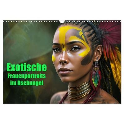 Exotische Frauenportraits im Dschungel (Wandkalender 2026 DIN A3 quer), CALVENDO Monatskalender