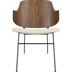 The Penguin Lounge Stuhl, Nussbaum mit gepolstertem Sitz, Creme