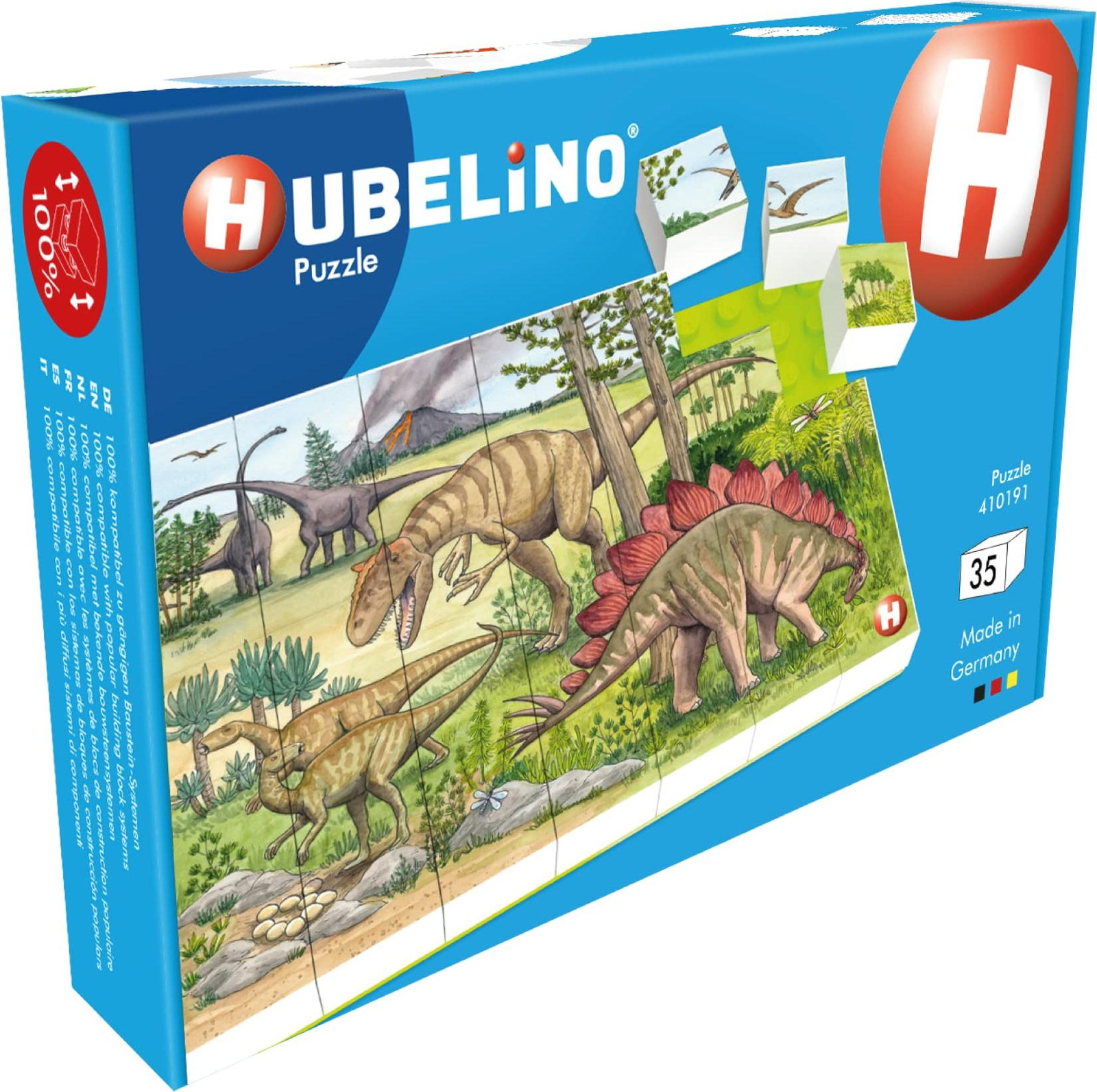 Hubelino Puzzel: Wereld van de Dinosaurussen, 35 stukjes