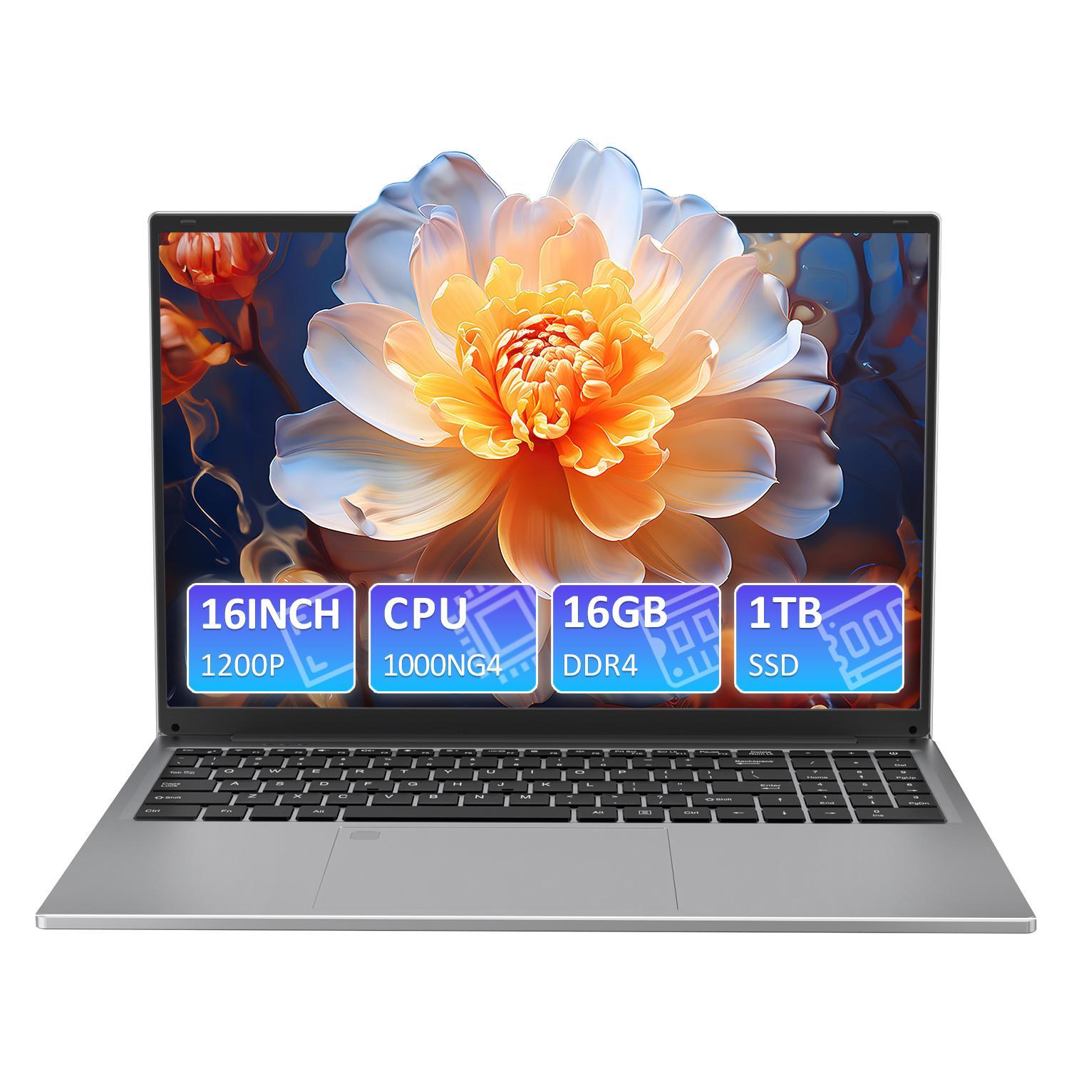 Auusda T161N Laptop 16 Zoll, Intel Core i3-1000NG4, 16GB RAM, 1TB NVMe SSD,WiFi 6, Bluetooth 5.3,Windows 11 Pro - ideal für Büro, Studium & Homeoffic