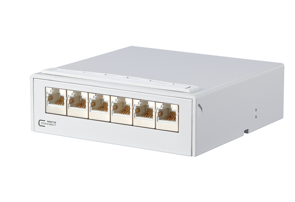 Metz Connect Btr E-Dat C6 6x8 verdeelblok voor netwerkkabels met 6 aansluitingen Cat 6