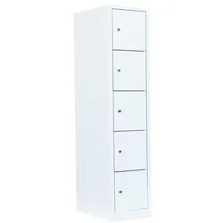 Lüllmann Schließfachschrank - 1 Abteil - 5 Fächer weiß