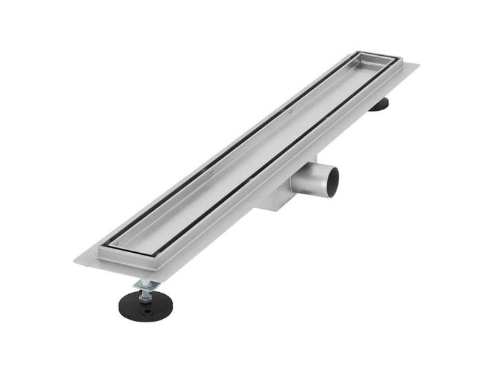LuxeBath Duschrinne 70cm, Silberfarben, Metall, Rechteckig, 13.9x7.8x74 cm, Badezimmer, Baden & Duschen, Duschtasse