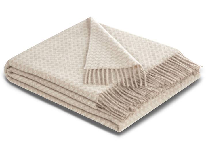 Plaid BIEDERLACK Vivo , beige, B:130cm L:170cm, Kaschmir, Schurwolle, Wohndecken, Plaid, mit hohem Kaschmiranteil