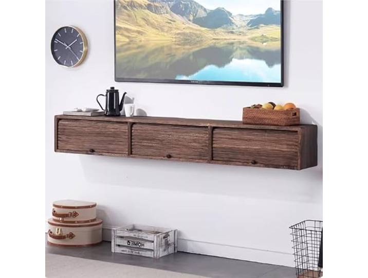 Ptasccne tv Schrank Schwimmender TV-Ständer zur Wandmontage, Wand-Entertainment-Center