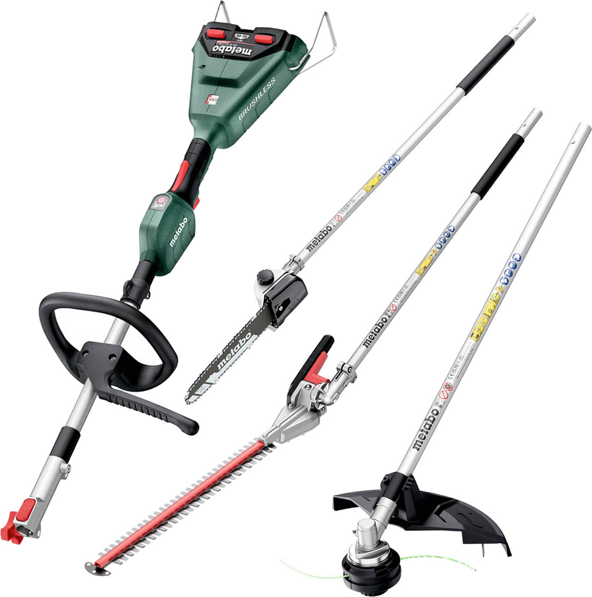 Metabo Akku Heckenschere Hochentaster Freischneider + MA 36-18 LTX BL Q 2x18V Solo