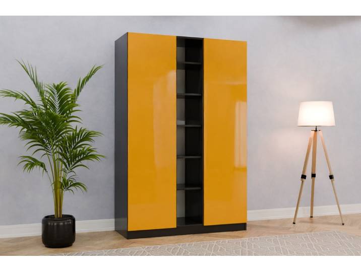 Kinderschrank nach Maß - RAL 1004 Goldgelb - 200x130x52cm - Individuell konfigurieren