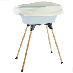 Thermobaby, Babybadewanne, Pack Wickelaufsatz und Badewanne Vasco blaue Blume
