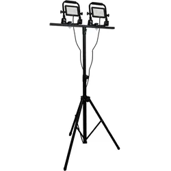 Ansmann Profi-Strahler FL20W-AC mit Stativ, 2200 Lumen, 2 Stück Baustrahler mit einem 180cm Aluminium-Stativ