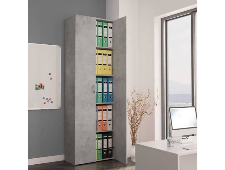 Armoire de bureau - VIDAXL - Gris cement 60x32x190 cm - Contemporain - Design