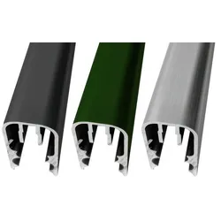 Doppelstabmattenzaun Handlauf - 248 x 2,1 x 4,1 cm - Aluminium - Silber - für 6/5/6 mm & 8/6/8 mm Doppelstabmatten