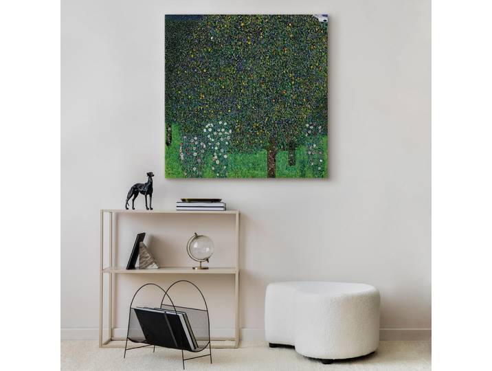 Toile Des roses parmi les arbres Feutre Vert/Vert 80 x 80cm