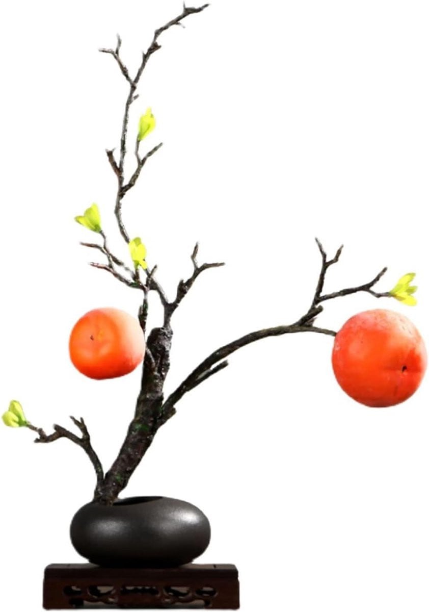 Kunstmatige Bonsaiboom Nep Kakiboom Groen - 55 cm hoog