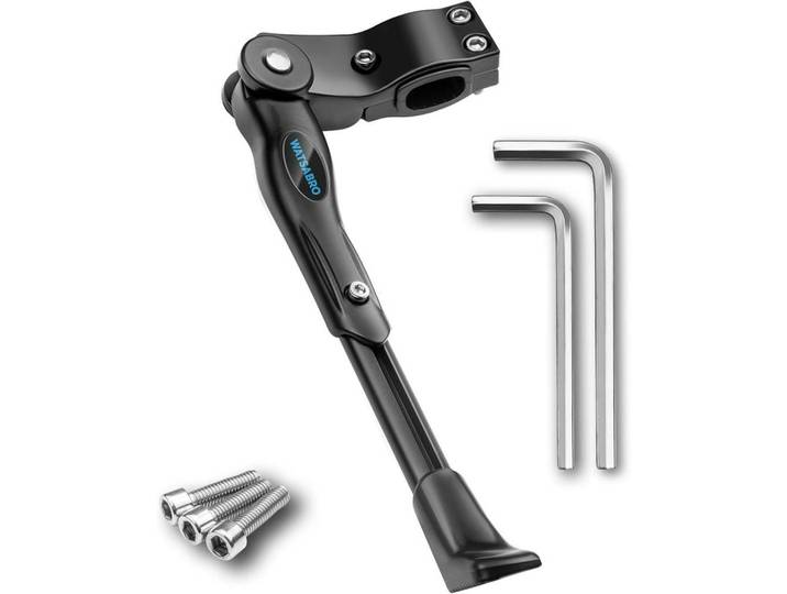 Fahrradständer Universal Seitenständer 24-28 Zoll Höhenverstellbar Aluminiumlegierung Blauschwarz, Schwarz, Metall, 2.8x1.5x33.5 cm, Freizeit & Co, Sport & Fitness, Fahrräder, Fahrradzubehör