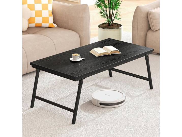 Table Basse Pliante Table D'Appoint Pieds De Table Pliables Conception Avec Boucle Fixant Efficacement Les Pieds De Table Noir