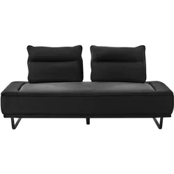 3-SITZER-SOFA Stoff Schwarz Faxen