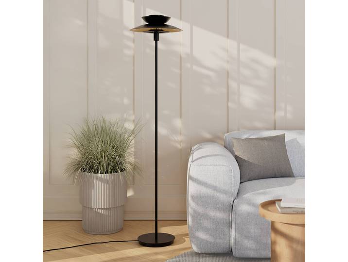 Stehleuchte Ø 38cm Schwarz/Schwarz Eisen E27