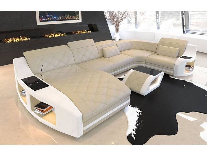 Wohnlandschaft Swing U-Form aus Leder