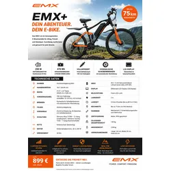 EMotorad EMX+ E-Mountainbike 27,5′′ – 470 Wh Akku | Vollfederung | 250 W Heckmoto...