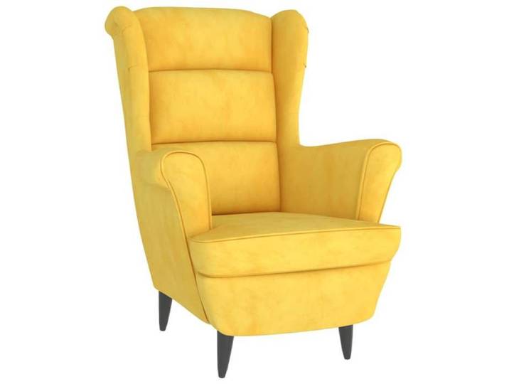 Fauteuil - mango - jaune moutarde velours M12324066