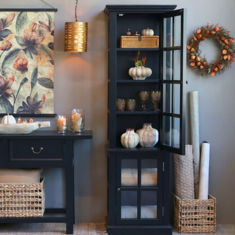 CHEMIN DE CAMPAGNE Armoire 2 portes rangement chambre salle de bain bois noir 196cm Noir 0x0cm