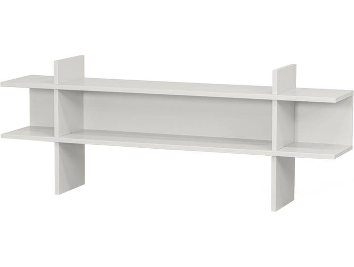 Beistelltisch WOOOD Jana aus FSC-Kiefernholz, schutzlackiert 180x35x70 cm , weiss (nebel), B:180cm H:70cm T:35cm, Tische, Beistelltisch, Tragkraft 15 kg, drei offene Fächer, Framestärke 2,4 cm