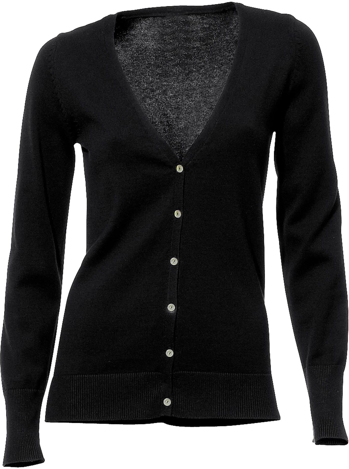 Strickjacke HEINE, Damen, Gr. 44, schwarz, 100% Baumwolle, unifarben, Strickjacken Strickjacke schwarz 44