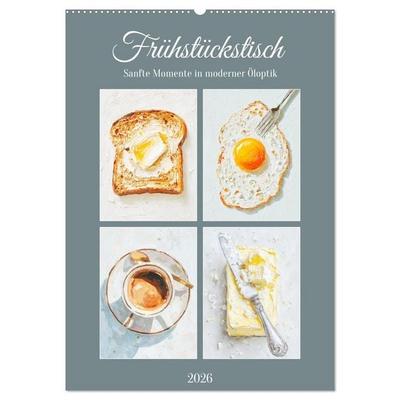 Frühstückstisch. Sanfte Momente in moderner Öloptik (Wandkalender 2026 DIN A2 hoch), CALVENDO Monatskalender