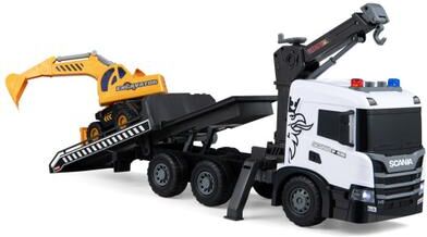 Costway Kids Construction Truck Set Rescue Tow Truck with Sounds Licensed Scania-White