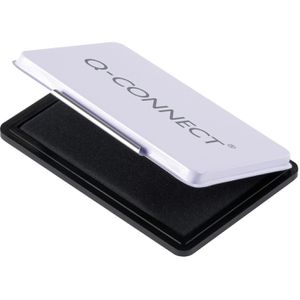 Q-Connect Stempelkissen KF16315, für Büro, schwarz, 9 x 5,5 cm, Metallgehäuse