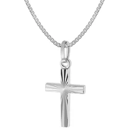 trendor 51628 Kreuz und Halskette für Kinder 925 Silber, 38 cm