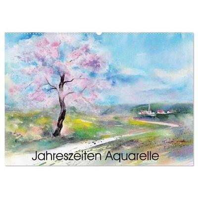 Jahreszeiten Aquarelle (Wandkalender 2027 DIN A2 quer), CALVENDO Monatskalender