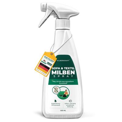 Silberkraft Milbenspray für Sofa & Textil – Anti Milben Spray gegen Hausstaubmilben für Couch, Sessel, Vorhang & Teppich – 500 ml