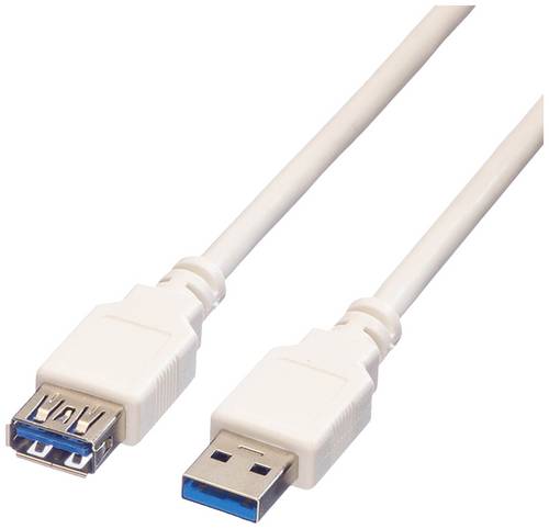 Value USB-Kabel USB 3.2 Gen1 USB-A Stecker, USB-A Buchse 0.80m Weiß Geschirmt 11.99.8977