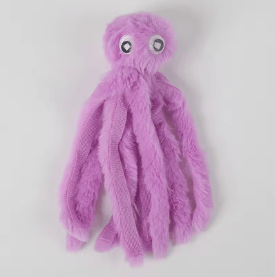 Inspire Picks Cute Octopus Plush Pet Toy Bite Resistant Interactive Toy For Cats & Dogs purple