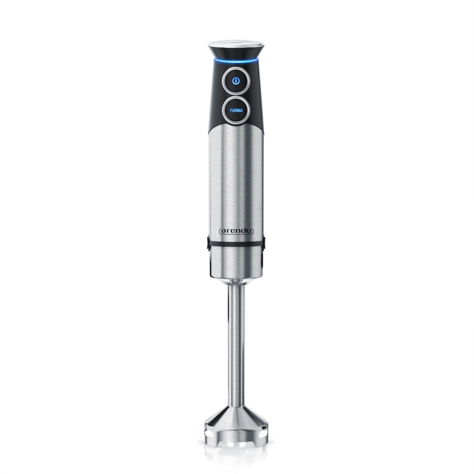 Arendo Stabmixer Edelstahl, elektrischer Pürierstab 1500 Watt, stufenlose Geschwindigkeit, Turbotaste, Rührstab für Babynahrung, Suppe, Smoothie