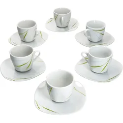 6er Set Espressotasse 10cl mit Espressountertasse 12,1cm Aviva